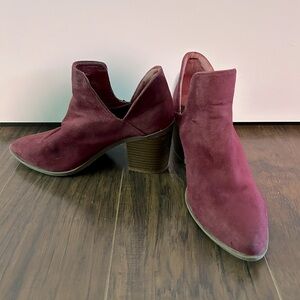 Burgundy Suede Booties